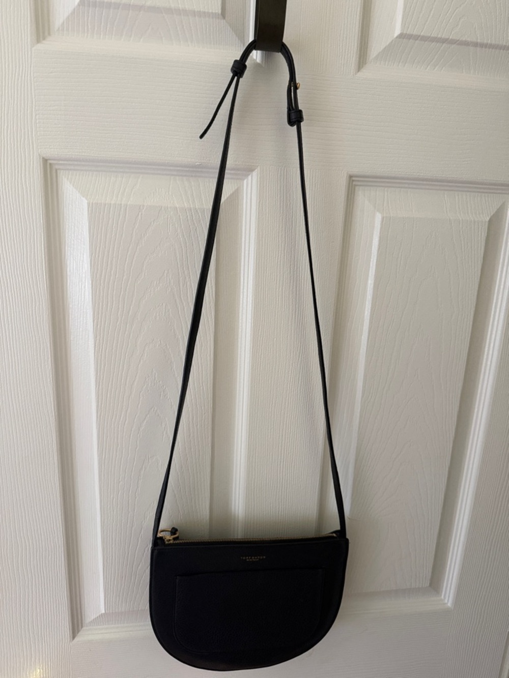 Tory Burch Black Leather Crossbody Bag with Gold Hardware